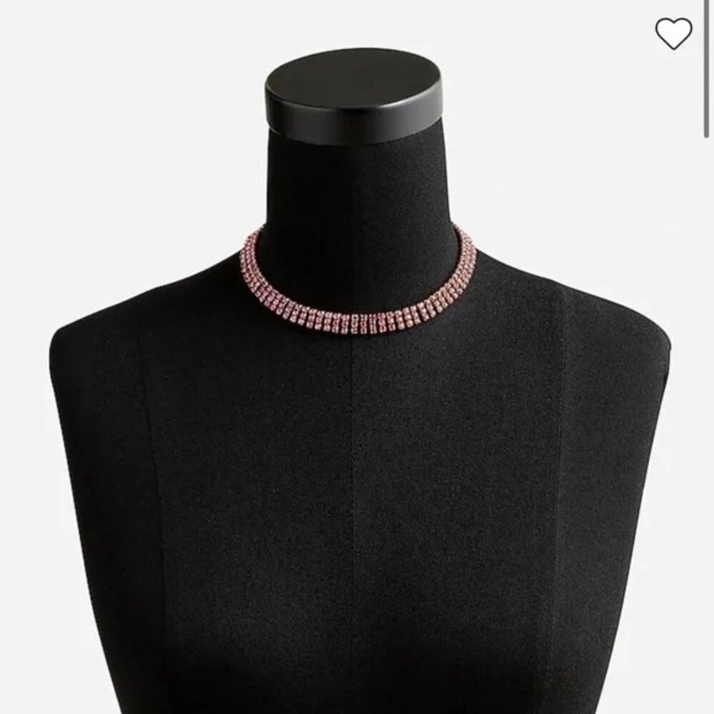 Elegant Pink Rhinestone Choker Necklace